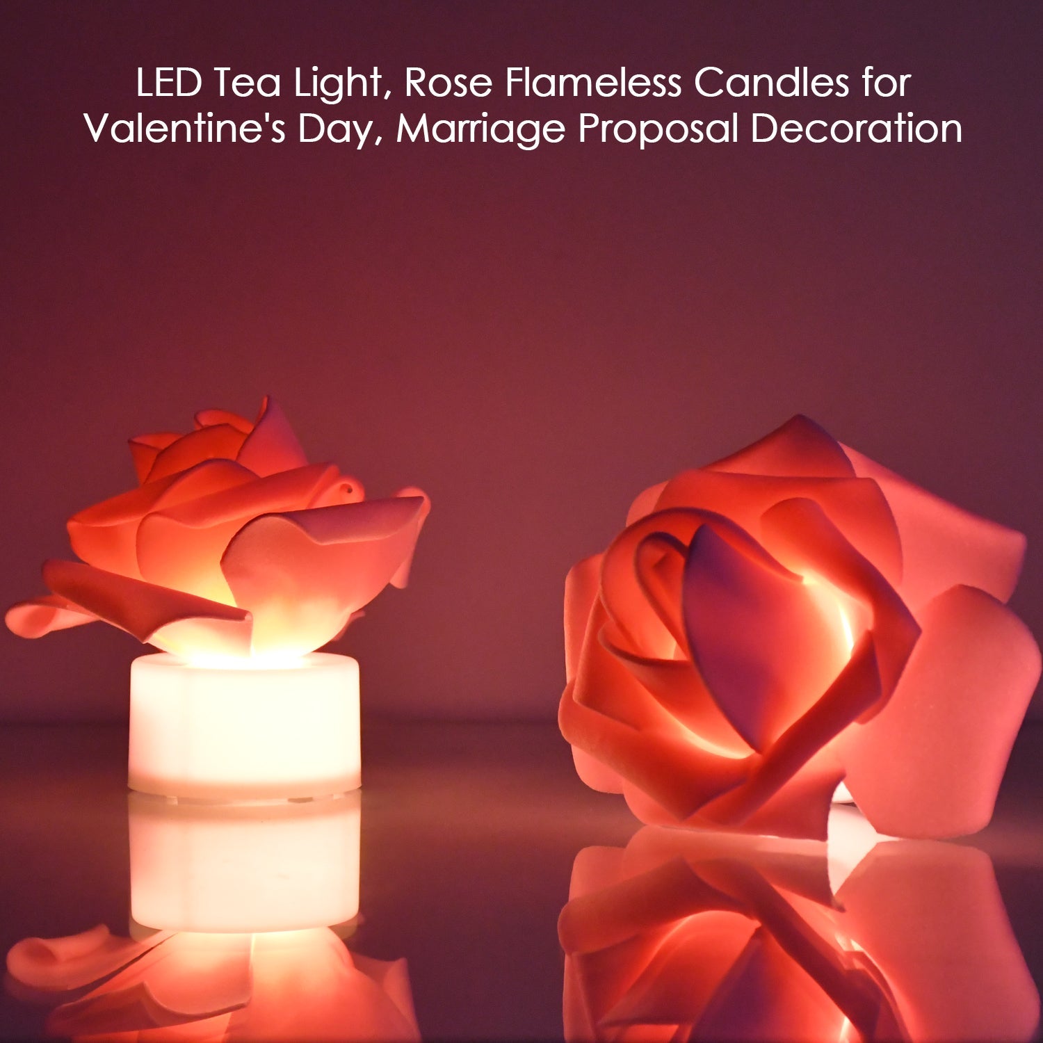Decorative rose petal LED tealight candle for home ambiance
