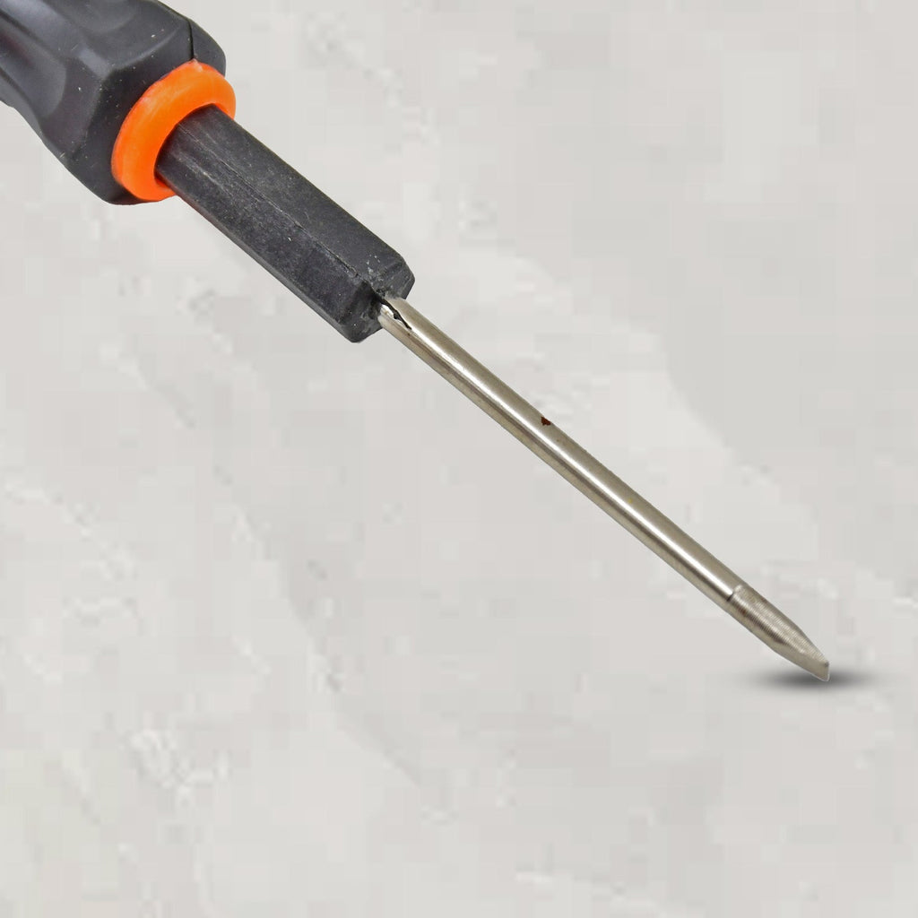Multi-functional precision screwdriver set with gold-plated tips ready for use.