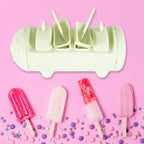 Multicolor Cartoon Ice Candy Mold with four fun-shaped popsicles, ready to enjoy.