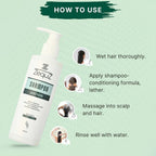 Bottle of nourishing shampoo with conditioning formula and creamy texture