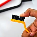 Durable brass, nylon, and stainless steel bristles of the mini wire brush set for heavy-duty cleaning.
