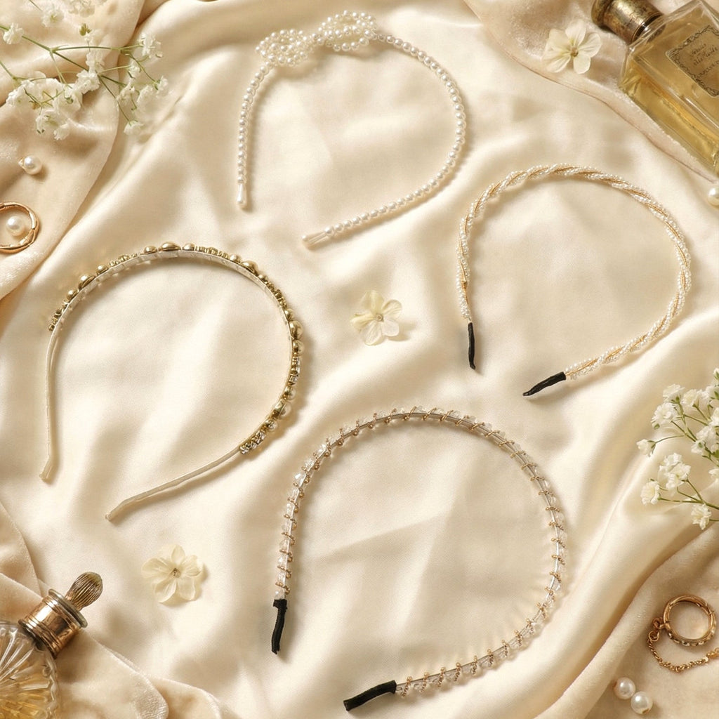 Designer pearl headband with comfortable fit for daily wear