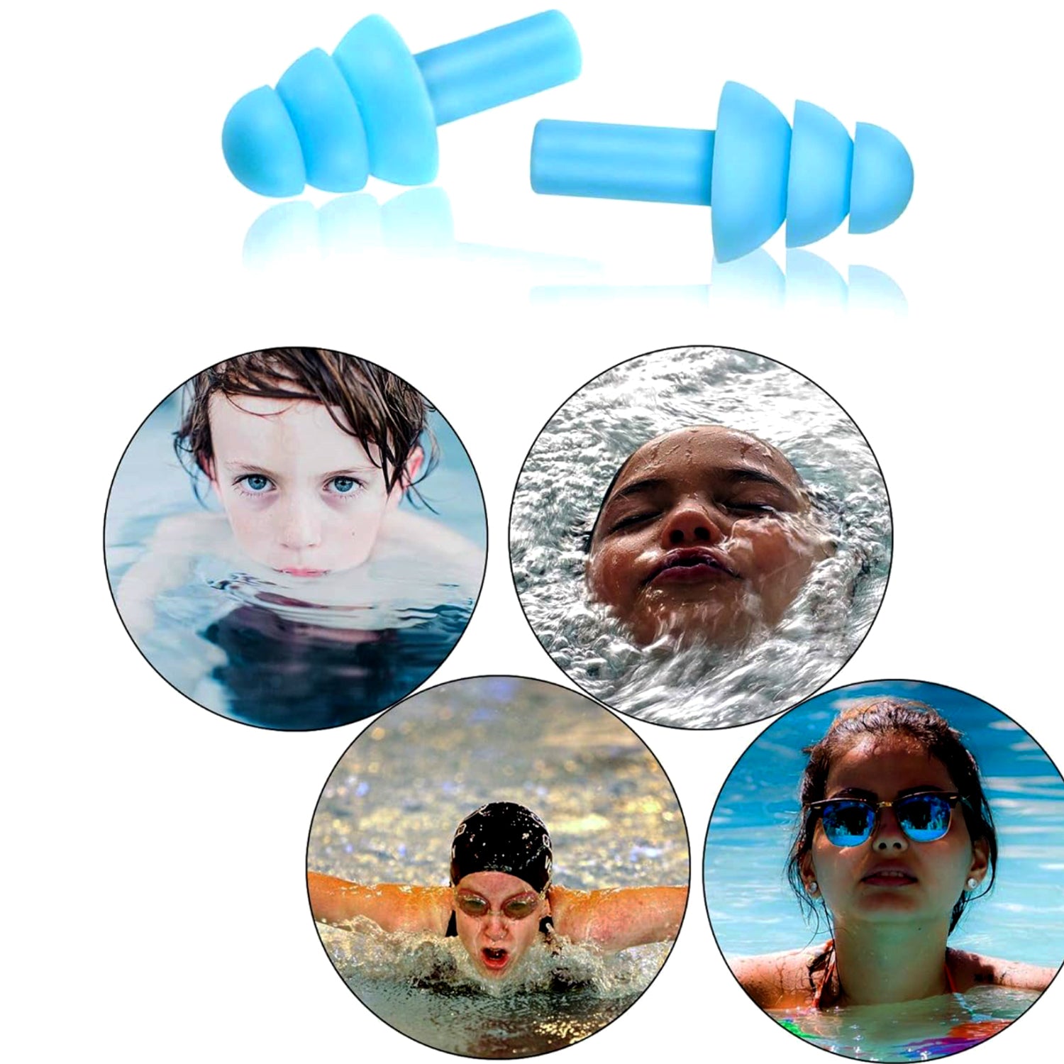 Comfortable and effective XcelSafe foam ear plugs, shown reducing noise for improved sleep and concentration.