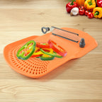 Dimensions of Apex Cut 'n' Wash cutting board showing length and width