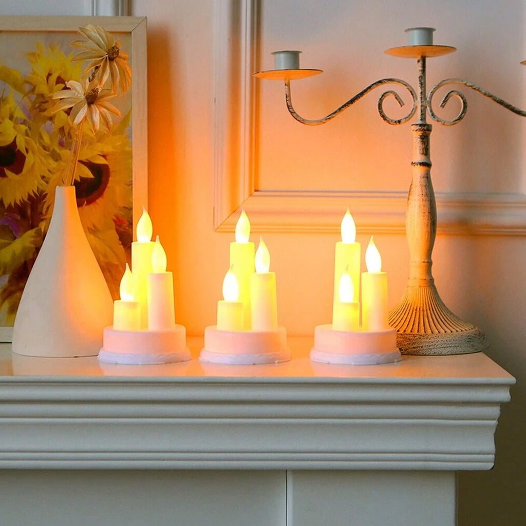 A single LED taper candle standing tall, ready to brighten up any festive occasion like Diwali.