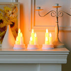 A single LED taper candle standing tall, ready to brighten up any festive occasion like Diwali.