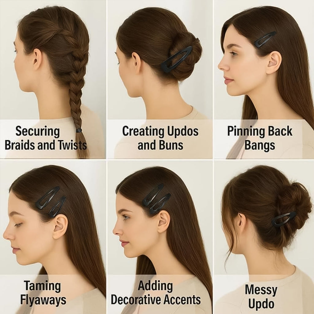 Colorful metal hair clips suitable for styling and updos
