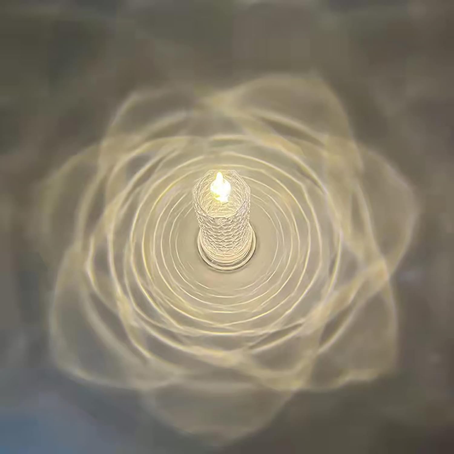 Crystal rose LED candle with a clear acrylic finish, perfect for gifting and home decoration.