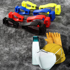 Versatile glove clip holder keeping a face mask handy.