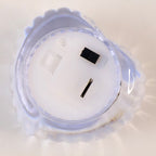 Battery-operated heart-shaped LED tealight candles with a crystal-effect finish