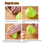 Flexible silicone garlic peeler in use, showcasing its ergonomic design.