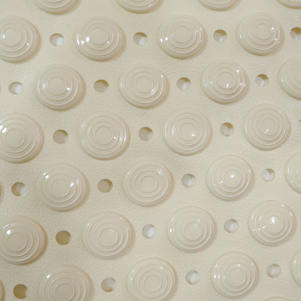 Flexible anti-slip bath mat folded to show versatility and easy storage