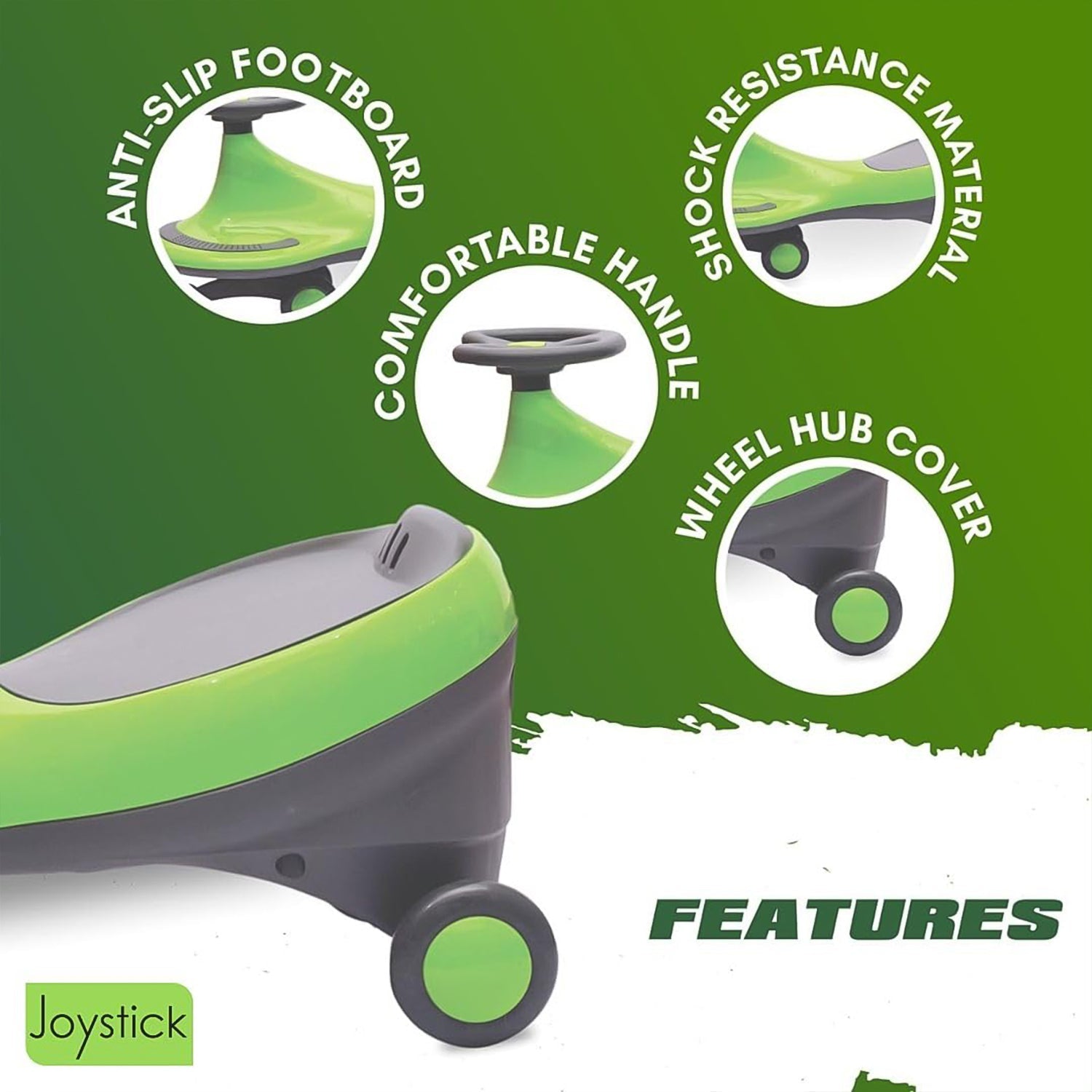Kids ride on toy car highlighting smooth motion and safety features
