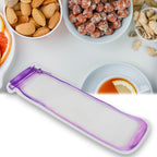 Close-up view of the secure ziplock seal on the reusable food storage bag.
