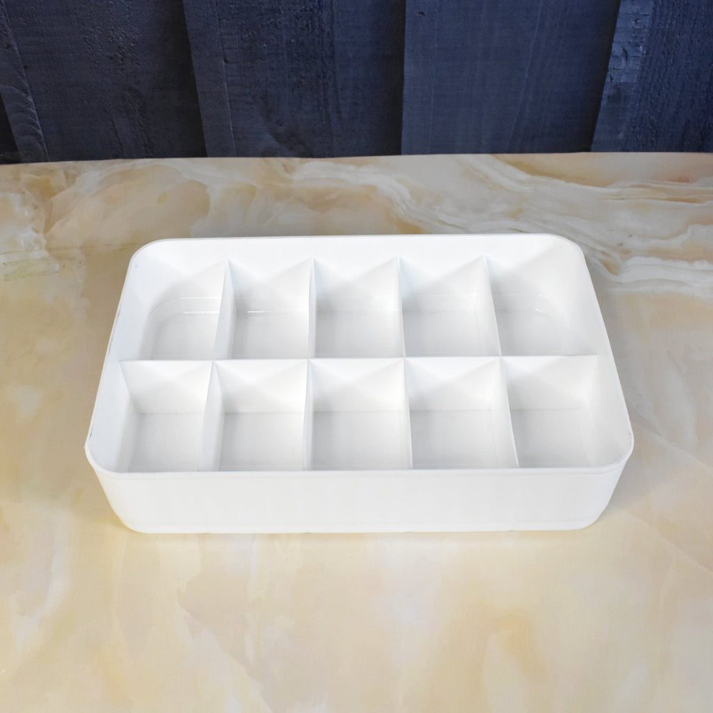 A set of two 10-grid storage boxes, ideal for organising small accessories in drawers or shelves.