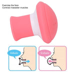 Diagram showing the benefits of using the facial exerciser for a youthful look.