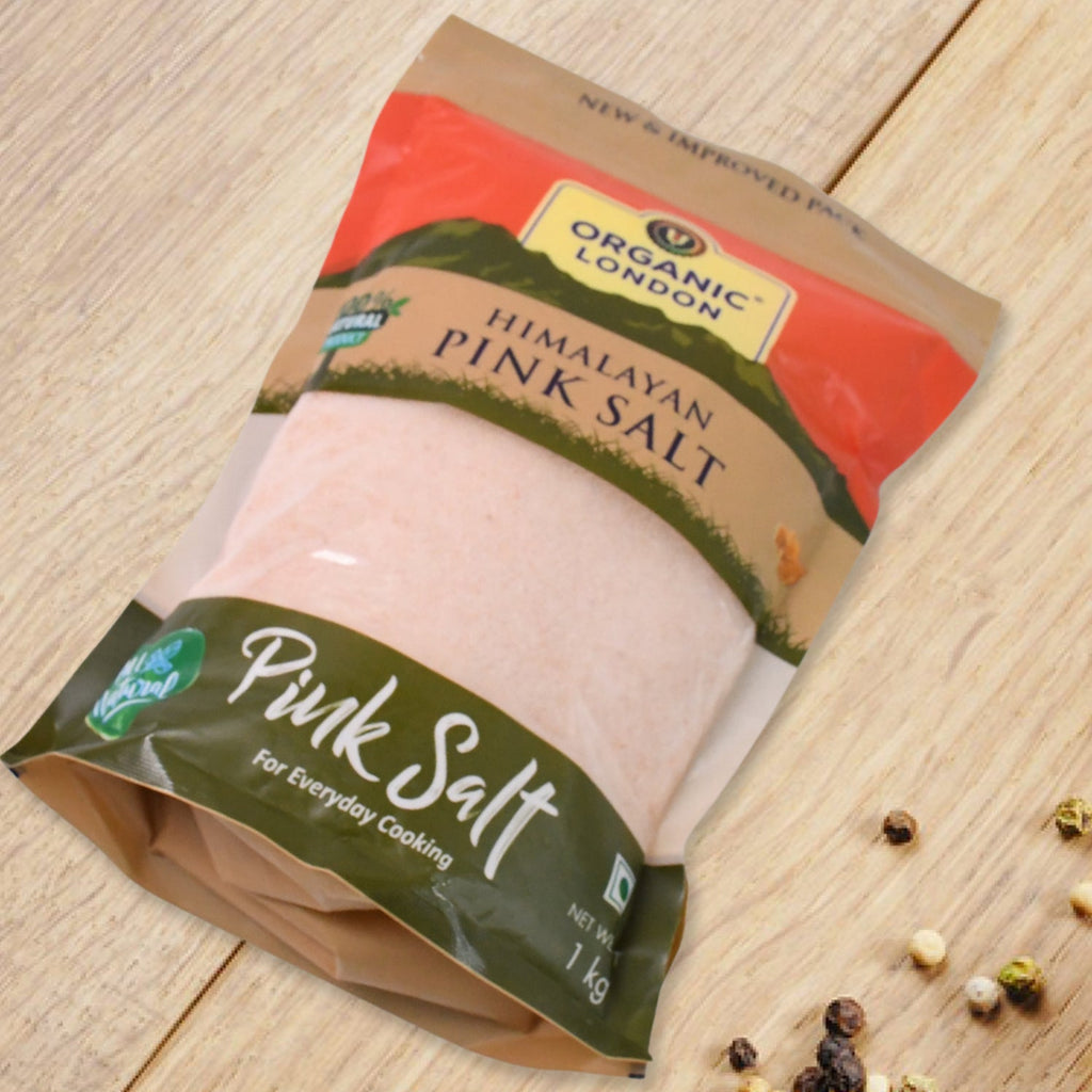 Natural Himalayan Pink Salt crystals in an earthy setting