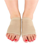 Close-up of foot care sleeve offering arch support.