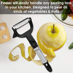 Side profile of the Quickslice 2-in-1 vegetable and julienne peeler.