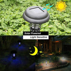 Detailed view of the solar panel and LED light on the mosquito trap device.