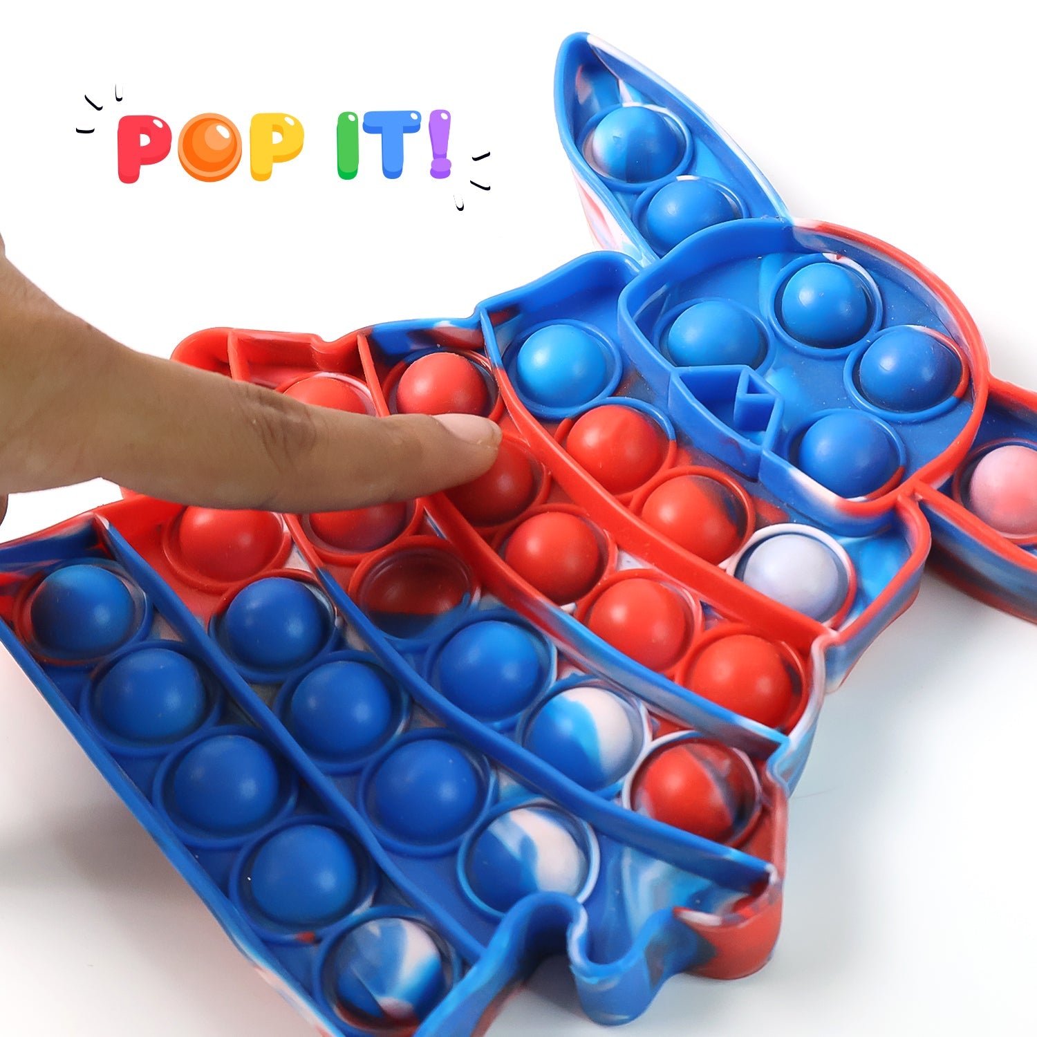 Cartoon shaped colorful silicone Pop It fidget toy for kids and adults