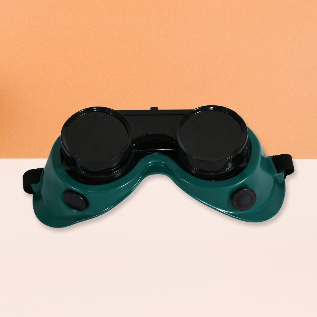 Adjustable elastic head strap on BoltForce welding safety goggles for comfort