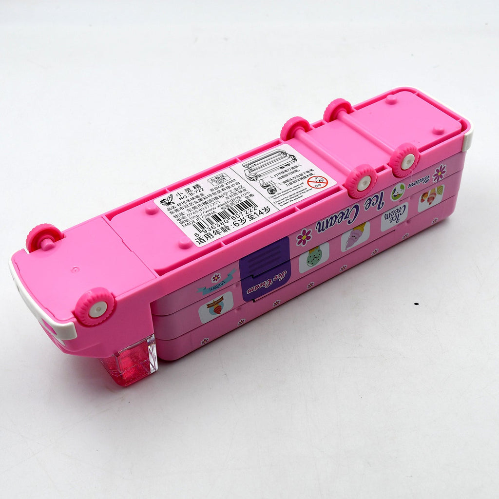 Back view of the durable Kids Truck Pencil Case, perfect for organizing school supplies.