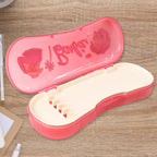 Pencil box for children with cartoon bear print and removable inner tray