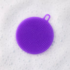 Heatproof purple silicone dish sponge safe for kitchen use