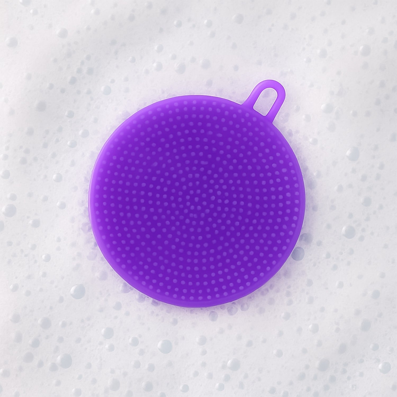 Heatproof purple silicone dish sponge safe for kitchen use