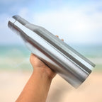Side view of stainless steel vacuum-insulated water bottle 1000ML