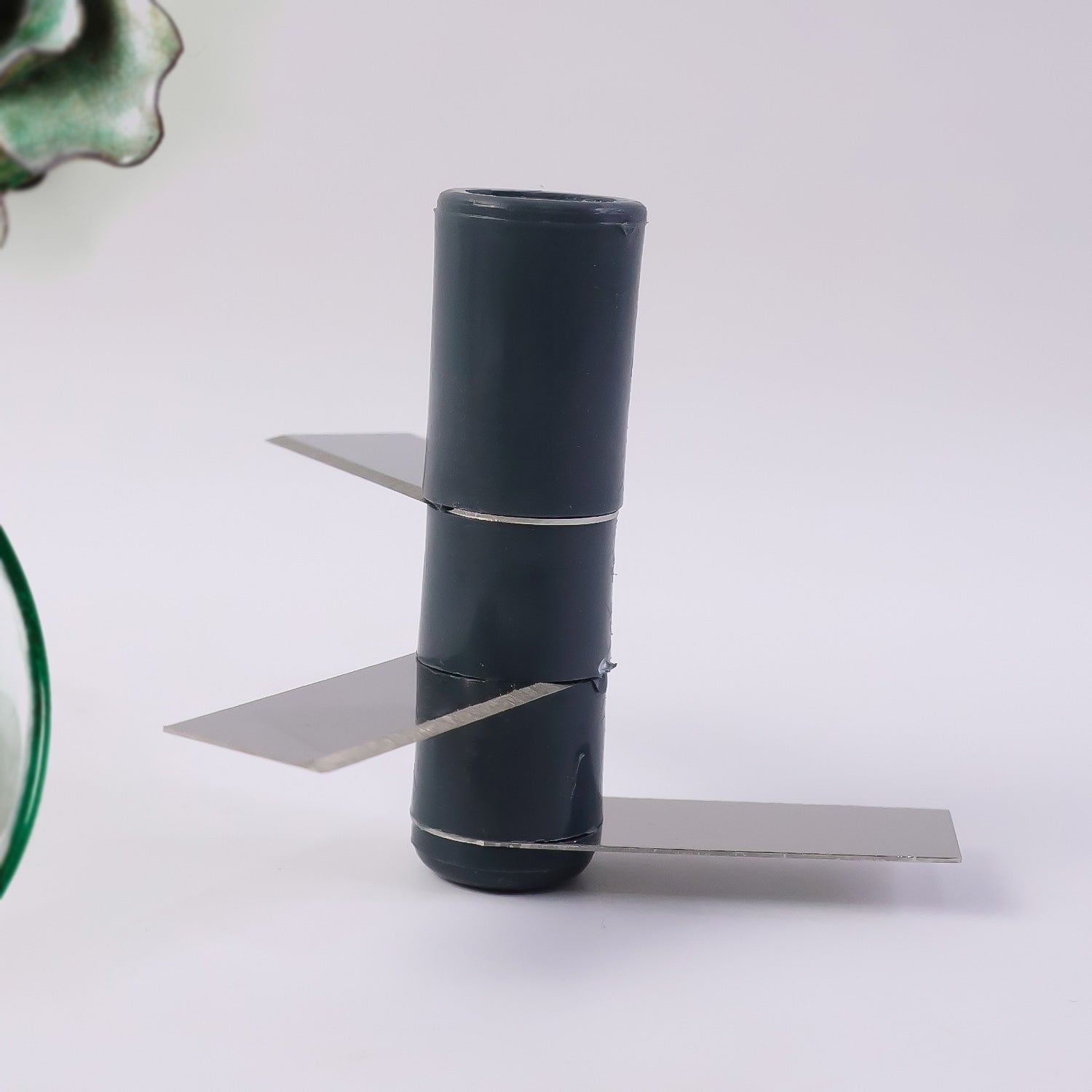 Transparent container showing chopped vegetables inside