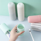 Sleek capsule travel storage bottle set by Organivo for compact organization.