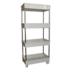 Flexible 4 layer kitchen storage rack with steel and plastic