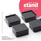 The set of four heavy-duty base stands providing elevation for a sofa or cupboard.