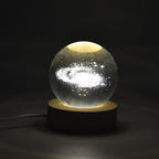 Decorative 3D Crystal Ball Lamp enhancing aesthetic appeal on living room table.