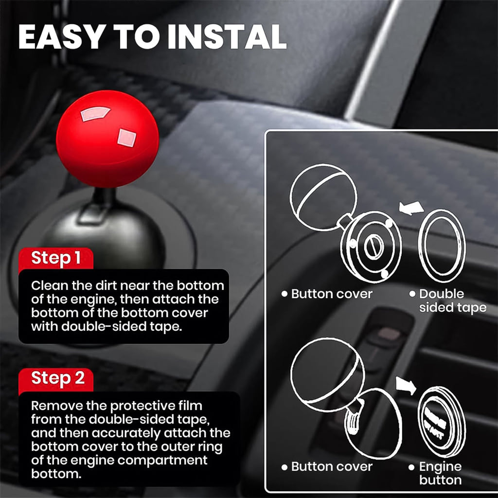 Alternate angled shot of ball design push start button cover