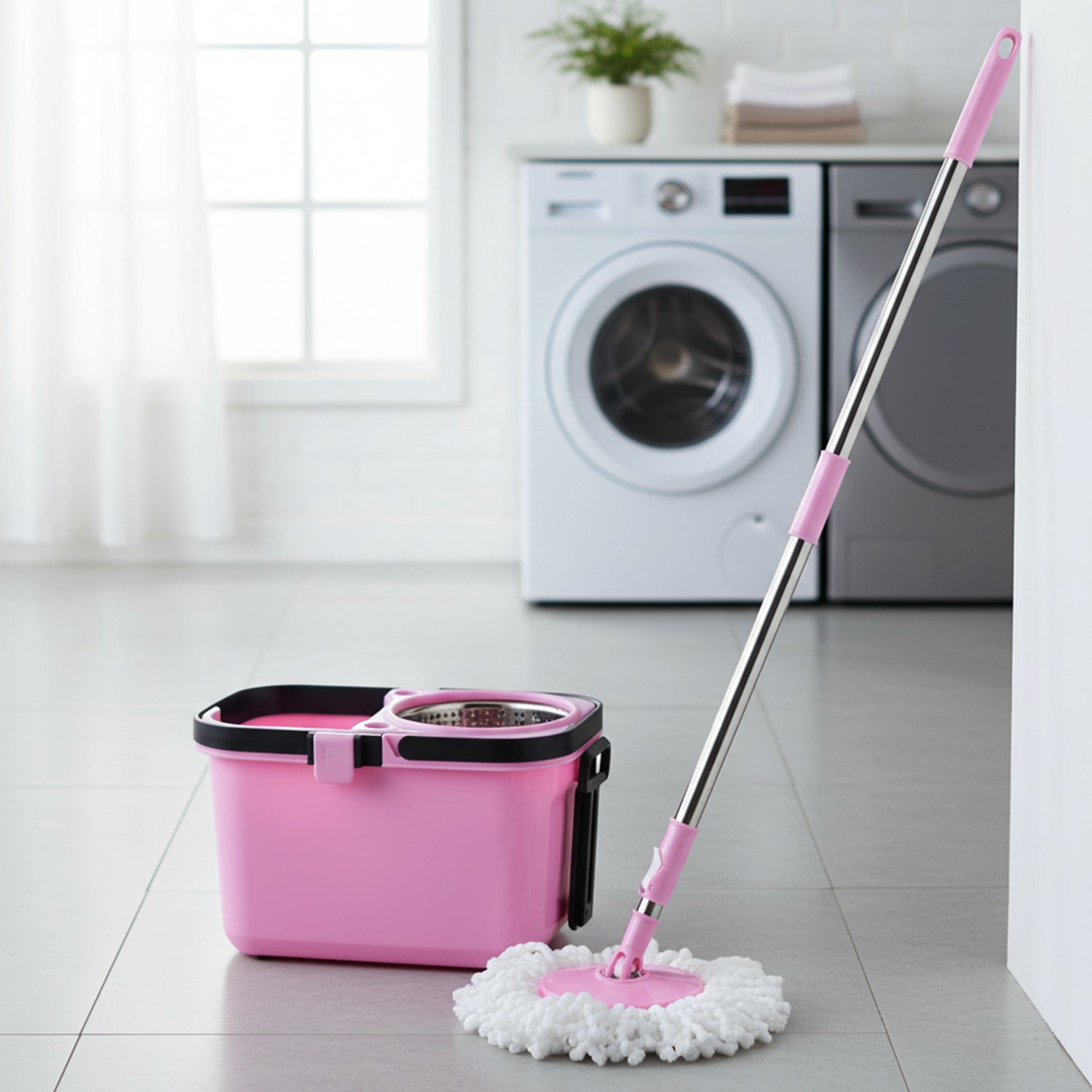 Soft yet effective microfiber mop head designed for deep cleaning.