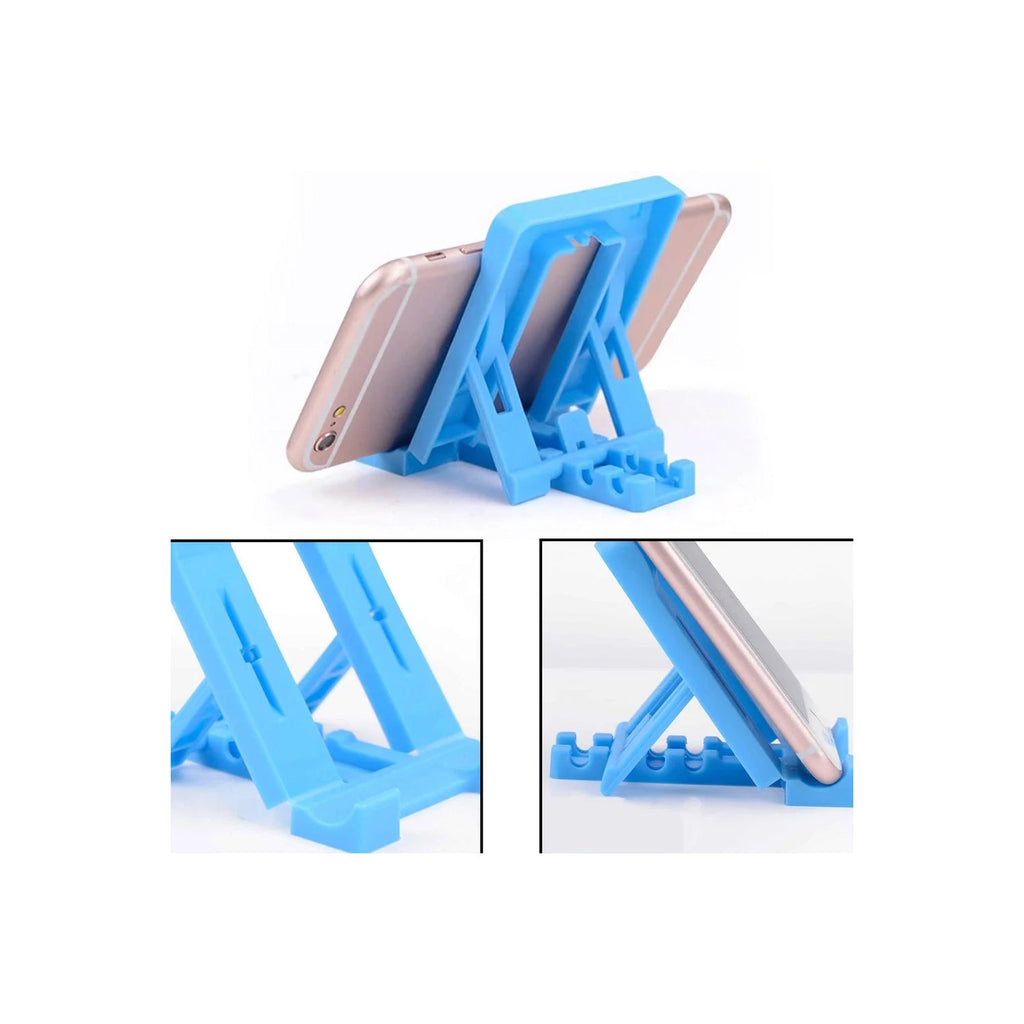 Buckle mechanism on foldable phone stand ensuring secure angle adjustment