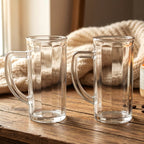 Modern transparent plastic beverage mug with handle for daily use