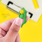 Close-up of smooth-edged, colourful fancy erasers, safe for little hands.