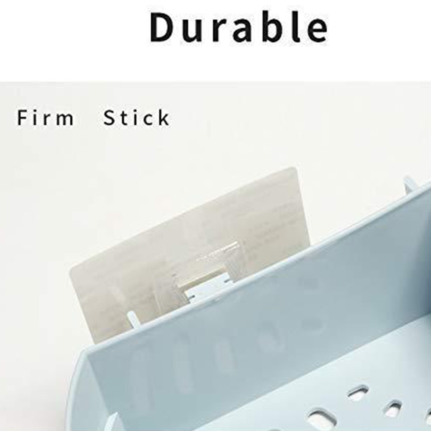 White plastic storage shelf featuring integrated hooks for hanging small items.