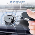 A driver's perspective of the magnetic car mount holding a phone for navigation.