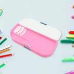 Kids' cartoon pencil box with an engaging design, perfect for organizing stationery.