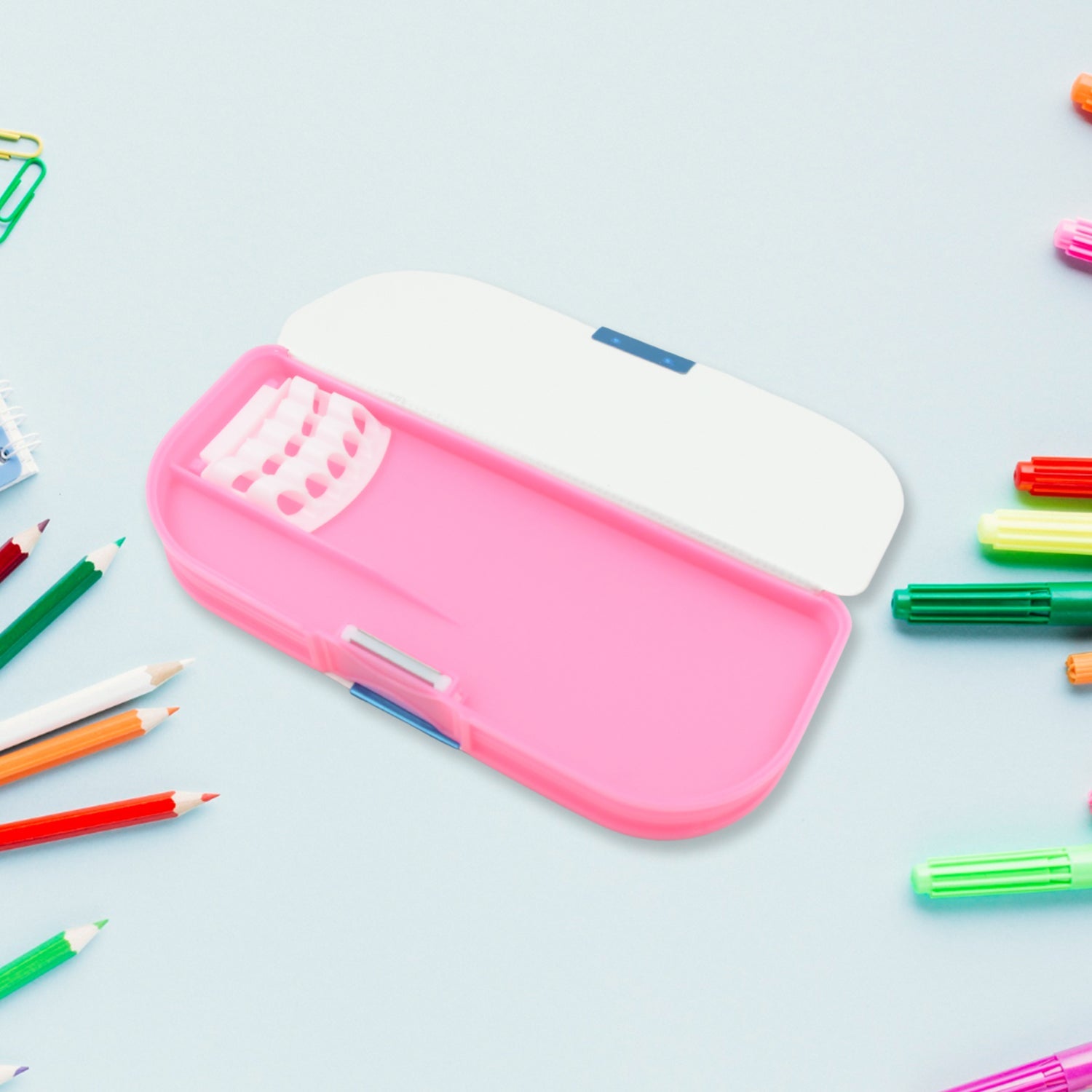 Kids' cartoon pencil box with an engaging design, perfect for organizing stationery.
