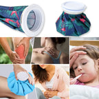 A hand holding the lightweight ice bag, ready for application on an aching area.