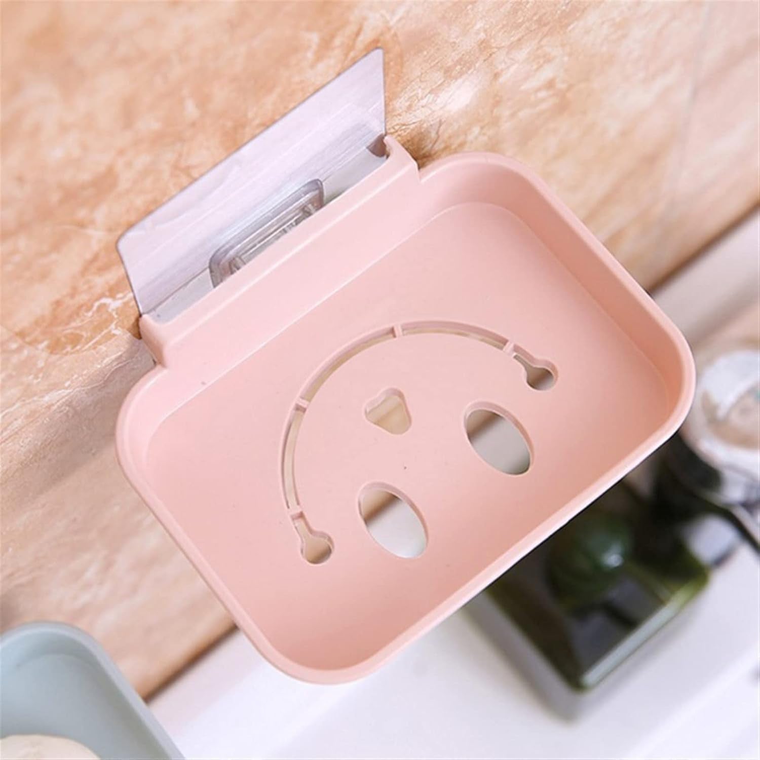 Compact smiley design wall mounted soap dish holder