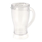 Lemon jug with clear body and spill-resistant lid for fresh drinks
