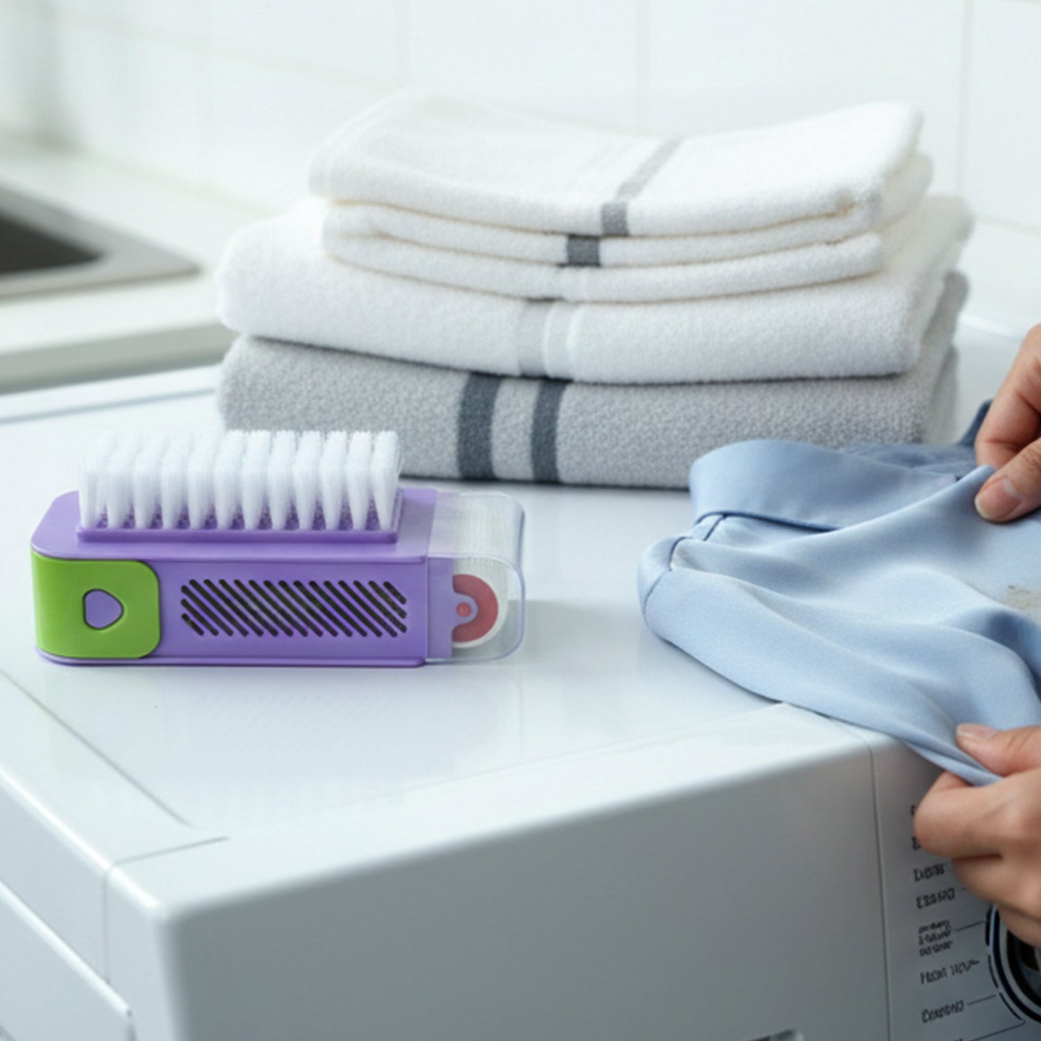 Multi-functional cleaning brush designed for floor and tile cleaning