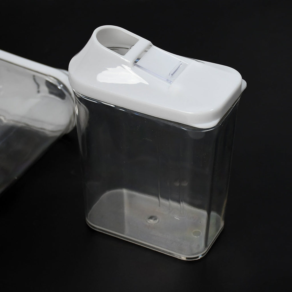 CookAura 3-piece set of transparent kitchen storage jars from an angle.